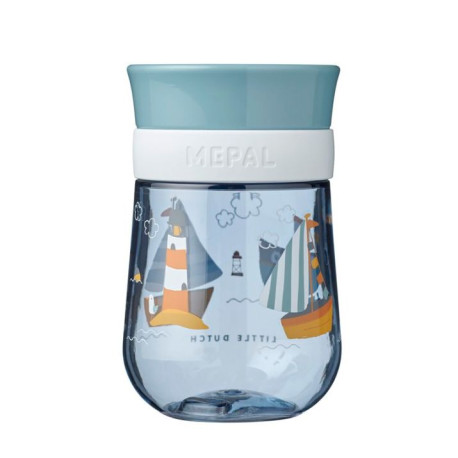 VASO DE APRENDIZAJE ANTIDERRAME 360º AZUL SAILORS MEPAL - LITTLE DUTCH